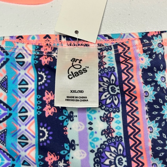 art class Neon Pink and Multicolor Girl’s Swim Bikini | XXL (18) - Picture 3 of 3